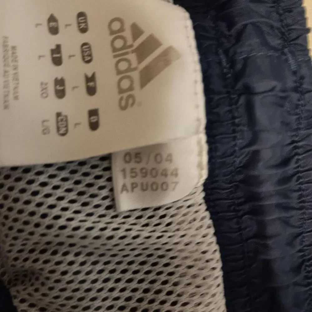 Adidas Mens Large Vintage Blue Windbreaker Track Pants 2004 Zipper Legs 3 stripe